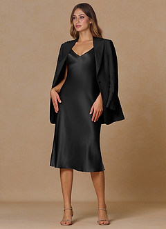 front Belicia Black 100% Linen 2-Piece Suit