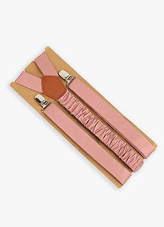 front Matching Color Matte Satin Suspenders