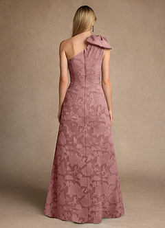 Azazie Easton Abiti per la Madre della Sposa Abito Principessa in Burnout Floreale Monospalla Rosa Polverosa image2