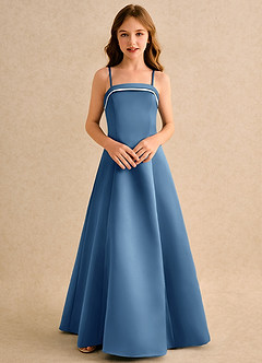 Azazie Izel Girls Formal Flower Girl Klänningar Klä A-Line i Matt satäng Plisserad image6