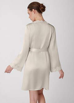 front Luminous Satin Short Robe