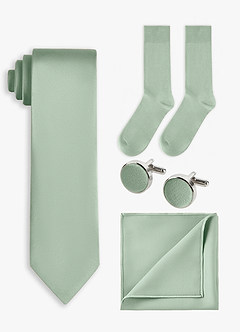 Matching color 4-Piece Stretch Satin Wide Tie Set