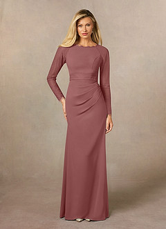Azazie Peggy Mother of the Bride Dresses Desert Rose Sheath Lace Dress image2