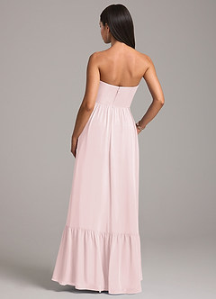 Azazie Kailee Bridesmaid Dresses Blushing Pink A-Line with Pockets Chiffon Dress image6