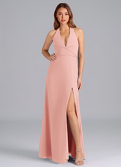 Azazie Odie Bridesmaid Dresses Rosette A-Line Chiffon Dress image3