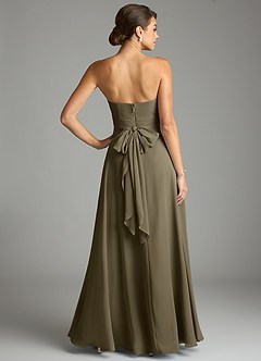 Azazie Tamira Suknie dla druhen Linia A Pofałdowany Szyfon Do ziemi Sukienka image4