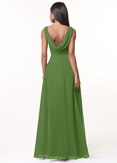 Azazie Karina Bridesmaid Dresses Basil A-Line Pleated Chiffon Dress image2