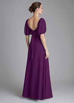 Azazie Fatima Bridesmaid Dresses Grape A-Line with Pockets Chiffon Dress image5