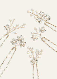 Rhinestone Floral Cluster Hairpin Set