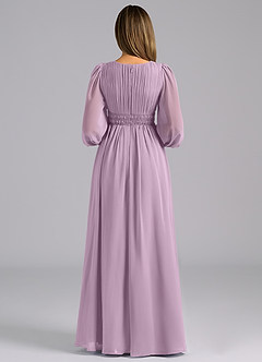 Azazie Palerma Bridesmaid Dresses Wisteria A-Line Long Sleeve Chiffon Dress image2