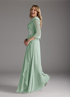 Azazie Jaycee Mother of the Bride Dresses Agave A-Line Chiffon Dress image3