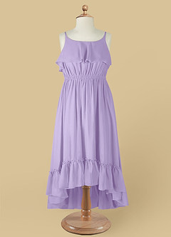 Azazie Karmen Flower Girl Dresses Lilac A-Line Ruched Chiffon Dress image9