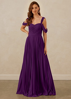 Christian Siriano Bridal for Azazie 1013 Bridesmaid Dresses Grape A-Line Off the Shoulder Chiffon Dress image8
