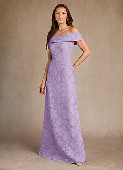 Azazie Medford vestidos de madre de la novia Vestido de Lila de Devorado Floral de Corte en A con Vestidos sin tirantes image5