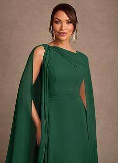 Azazie Liddie Mother of the Bride Dresses Dark Green A-Line Pleated Chiffon Dress image6
