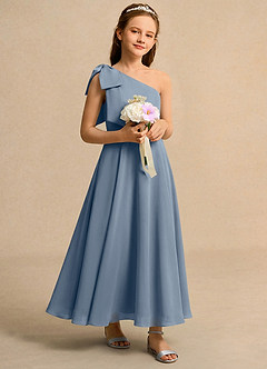 Azazie Guppy Junior Formal Flower Girl Dresses Twilight A-Line One Shoulder Chiffon Dress image1