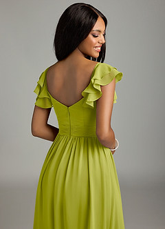 Azazie Anaya Bridesmaid Dresses Lemongrass A-Line Sweetheart Neckline Chiffon Dress image2
