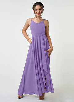 Azazie Collette Junior Tahiti A-Line Ruched Chiffon Dress image1