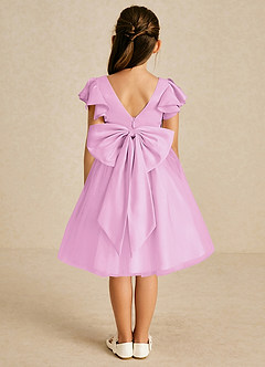 Azazie Kaeya Flower Girl Dresses Candy Pink A-Line Bow Tulle Dress image1