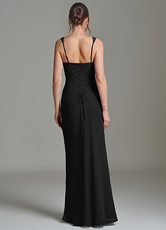 Azazie Niamh At-home Try On Dresses Black Mermaid Corset Chiffon Dress image2