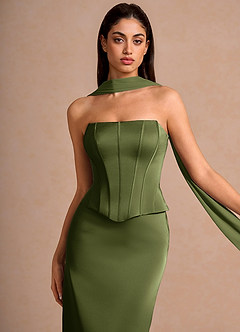 Tansy Olijf Maxi jurk image1