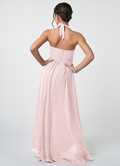 Azazie Hermione Junior Blushing Pink A-Line Chiffon Dress image3