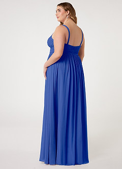 Azazie Chanel Robes de demoiselle d'honneur Robe Trapèze en Mousseline de soie Plissée Bleu Roi image9