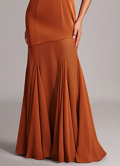 Azazie Uma Robes de demoiselle d'honneur Robe Sirène Convertible en Mousseline de soie Sans bretelles Cannelle image6