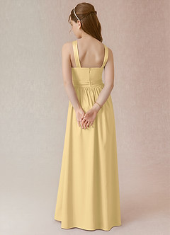 Azazie Jiya Junior Robe Trapèze en Satin extensible Plissée Beurre image2
