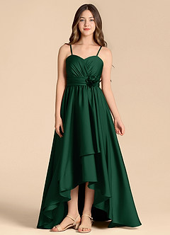 Azazie Catalina Junior Klä av A-Line i Stretch Satin Älskling Halsringning image1