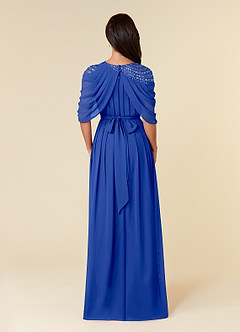 Azazie Olena Mother of the Bride Dresses Royal Blue A-Line Sequins Chiffon Dress image2