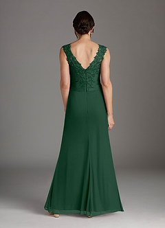 Azazie Edelin Mother of the Bride Dresses Dark Green A-Line Sweetheart Neckline Pleated Mesh Dress image5