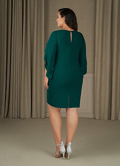 Azazie Carter Mother of the Bride Dresses Pine Sheath Ruched Stretch Chiffon Dress image8