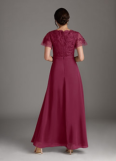 Azazie Singer Abiti per la Madre della Sposa Abito A-Line in Chiffon con Scollo a V in Pizzo Gelso image2