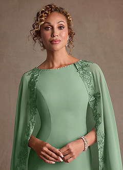 Azazie Artemisia vestidos de madre de la novia Vestido de Matcha de Gasa de Corte Recto con Encaje image7