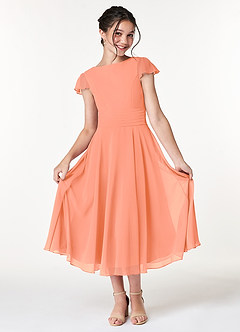 Azazie Payton Junior Sunset A-Line Bow Chiffon Dress image3