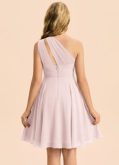 Azazie Charlize Junior Blushing Pink A-Line Pleated Chiffon Dress image2