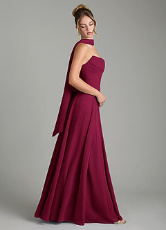 Azazie Gabriela Bridesmaid Dresses Burgundy A-Line Corset Chiffon Dress image3