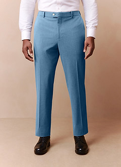 front James Steel Blue Structured Stretch Dress Pants