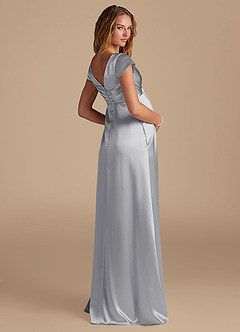 Azazie Allessia Maternity Bridesmaid Dresses A-Line Metallic Satin Floor-Length Dress image2