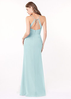 Azazie Maliya Final Sale Eucalyptus Sheath Pleated Chiffon Dress image2