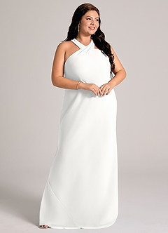 Azazie Doretta Bridesmaid Dresses White Mermaid Pleated Chiffon Dress image10