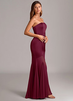 Azazie Uma Bridesmaid Dresses Mulberry Mermaid Strapless Chiffon Convertible Dress image4