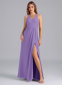 Azazie Dorota Bridesmaid Dresses Tahiti A-Line Pleated Chiffon Dress image3