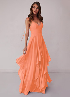 Barbie ♥ Azazie Bridesmaid Dresses Sunset A-Line Bow Chiffon Dress image1