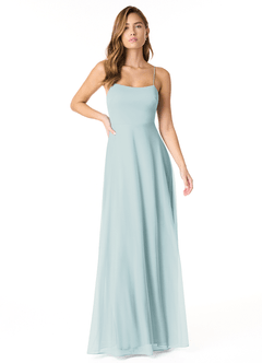 Azazie Rae Bridesmaid Dresses Mist A-Line Bow Mesh Dress image1