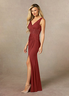 Azazie Winona Mother of the Bride Dresses Rust Mermaid Sequins Mesh Dress image3