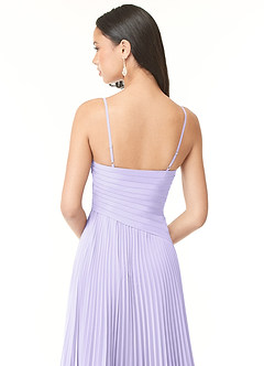 Azazie Vini Brautjungfernkleider A-Linie V-Hals Gefaltet Chiffon Kleid Flieder image5