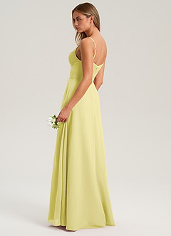 Azazie Terese Bridesmaid Dresses Lemon Sorbet A-Line Pleated Chiffon Dress image5