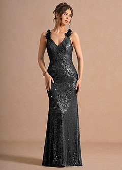 Elorae Silver Black Maxi Dress image3